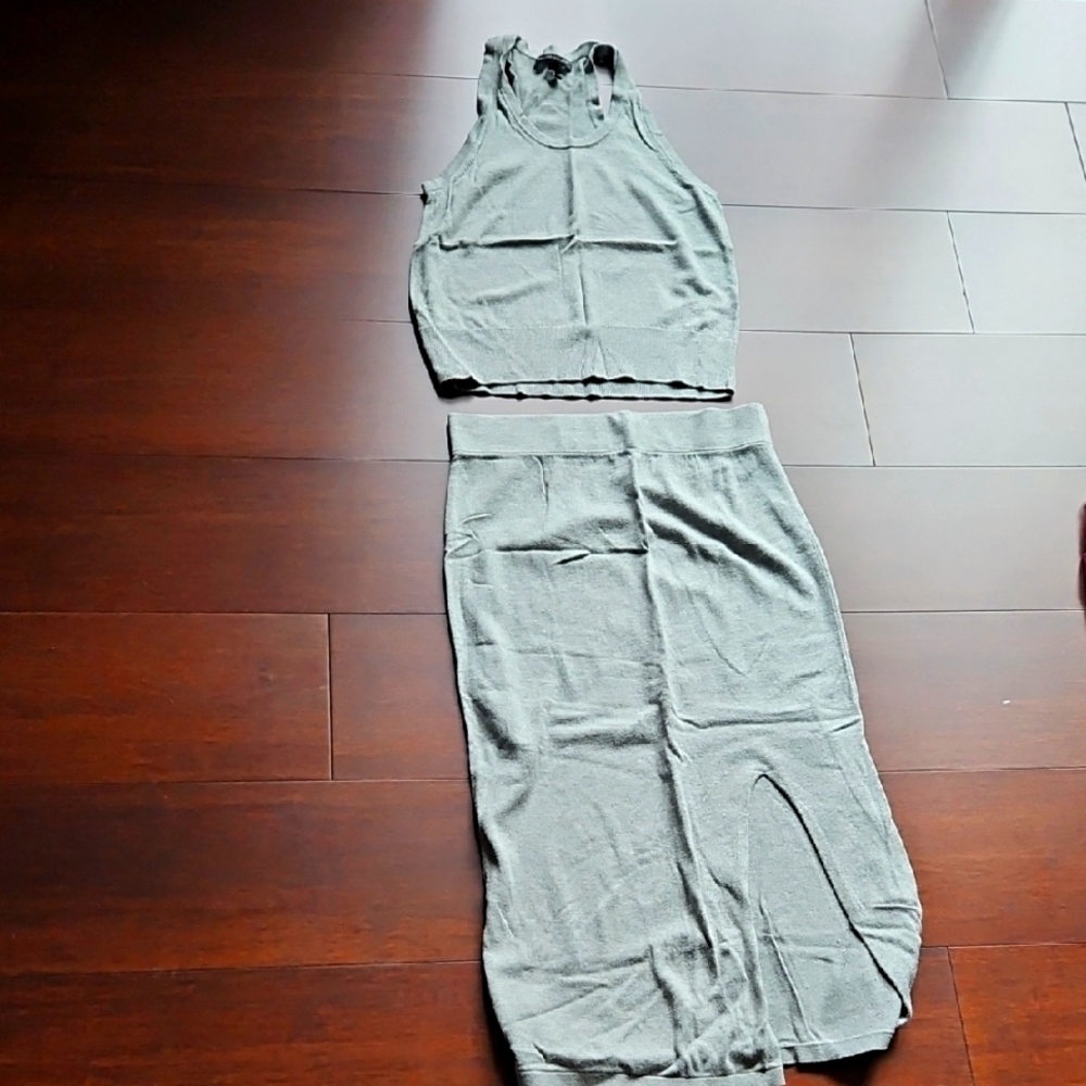 Gray Women's Skirt Set